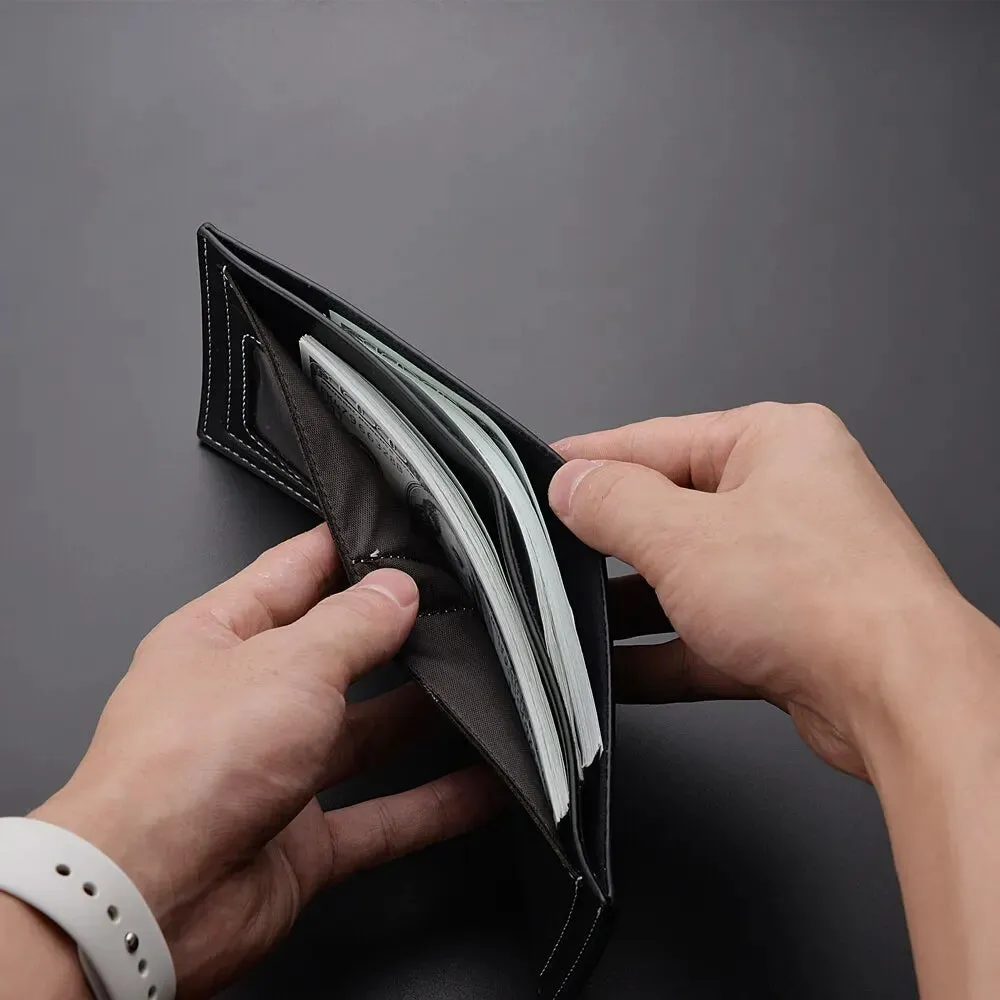 PU Leather Men's Short Wallet – Slim Folding Credit Card Holder