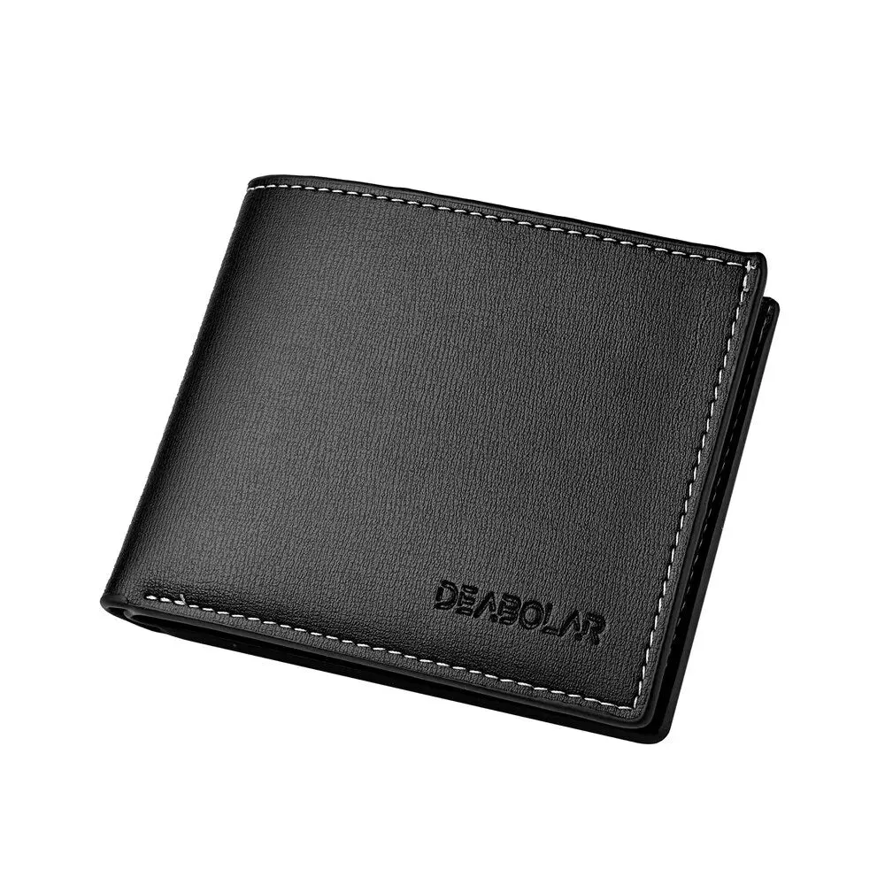 PU Leather Men's Short Wallet – Slim Folding Credit Card Holder