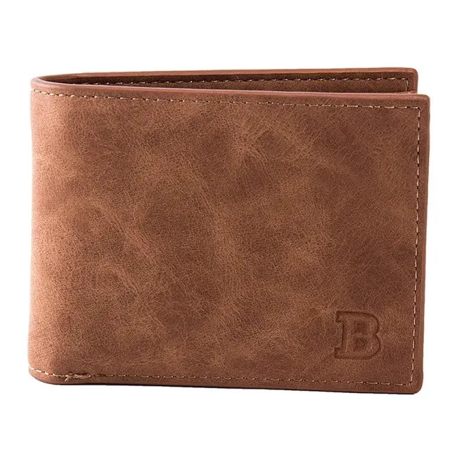 PU Leather Men's Wallet with Coin Zipper Pouch