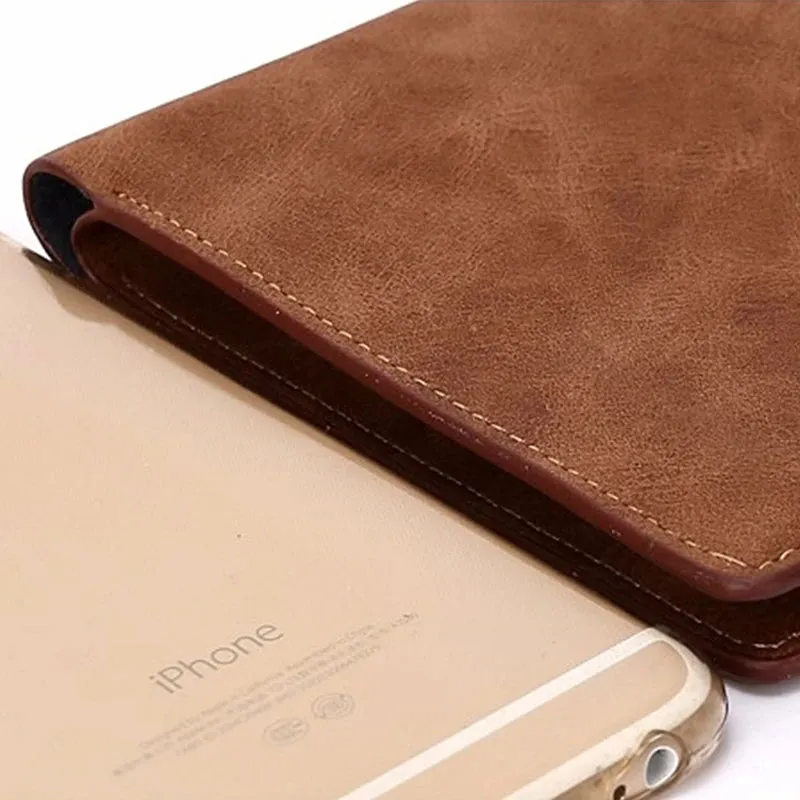 PU Leather Men's Wallet with Coin Zipper Pouch