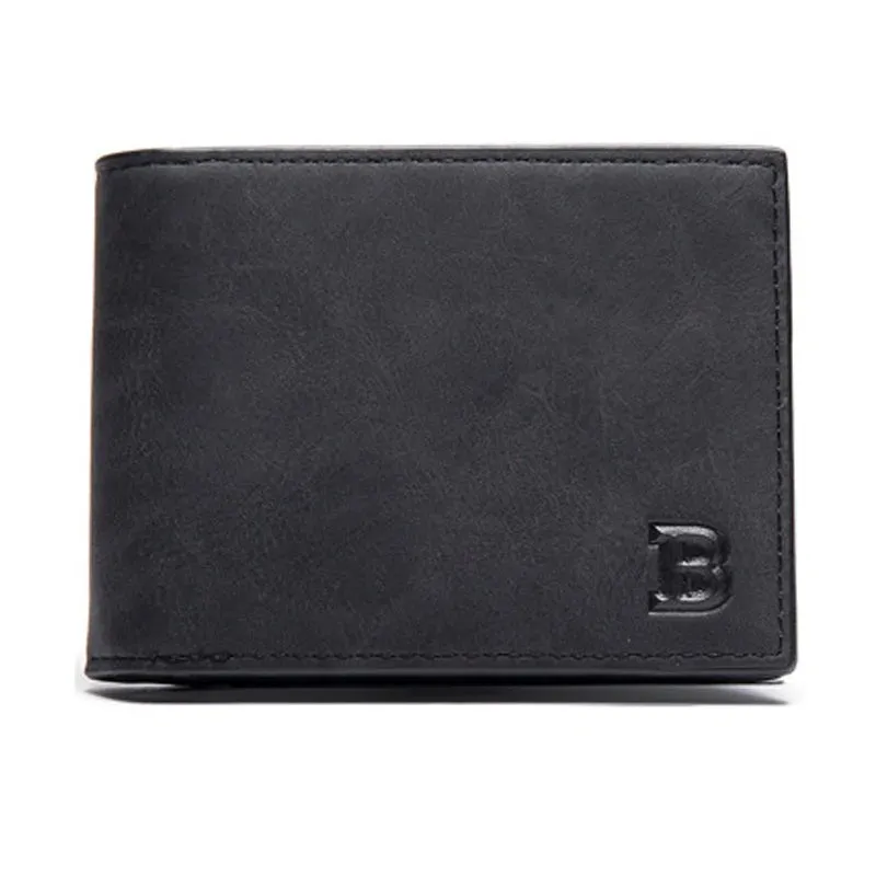 PU Leather Men's Wallet with Coin Zipper Pouch