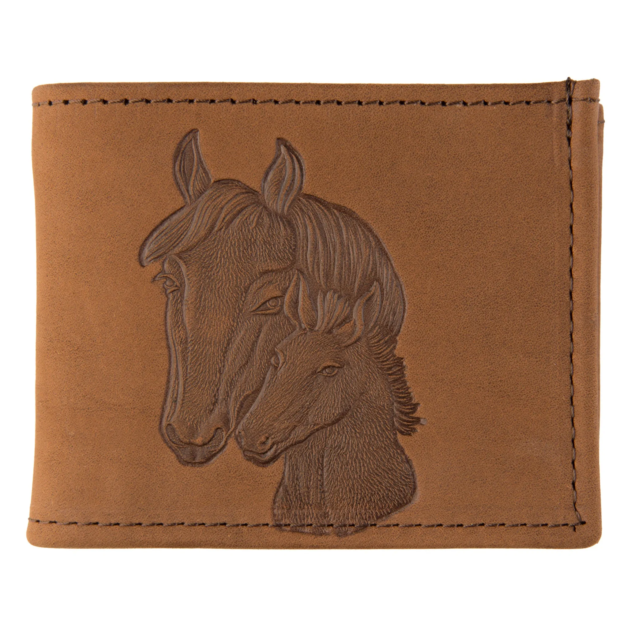 PU306-196  Embossed Billfold- Brown Horses