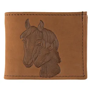 PU306-196  Embossed Billfold- Brown Horses