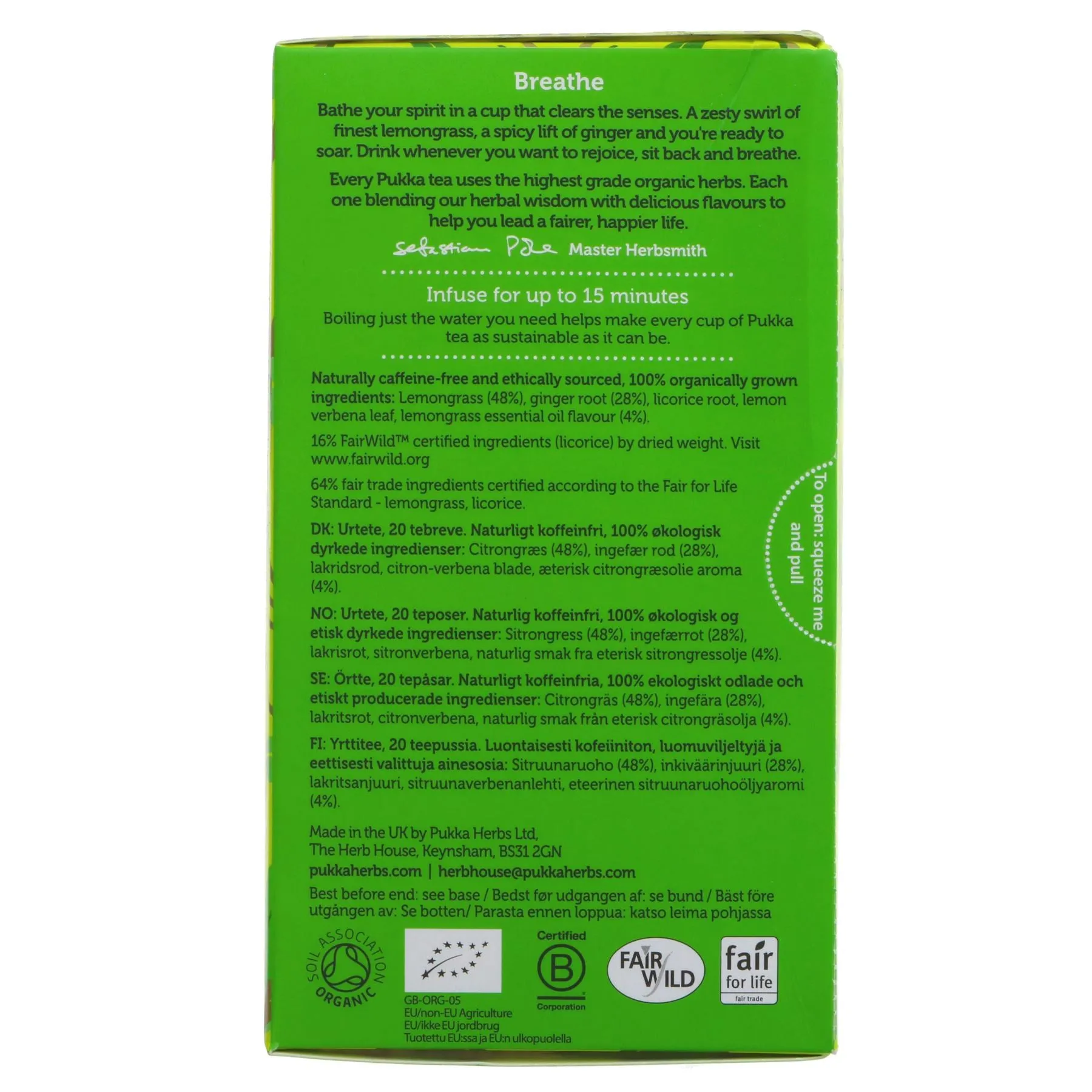 Pukka | Lemongrass and Ginger - Ginger, Verbena, Lemongrass | 20 bags