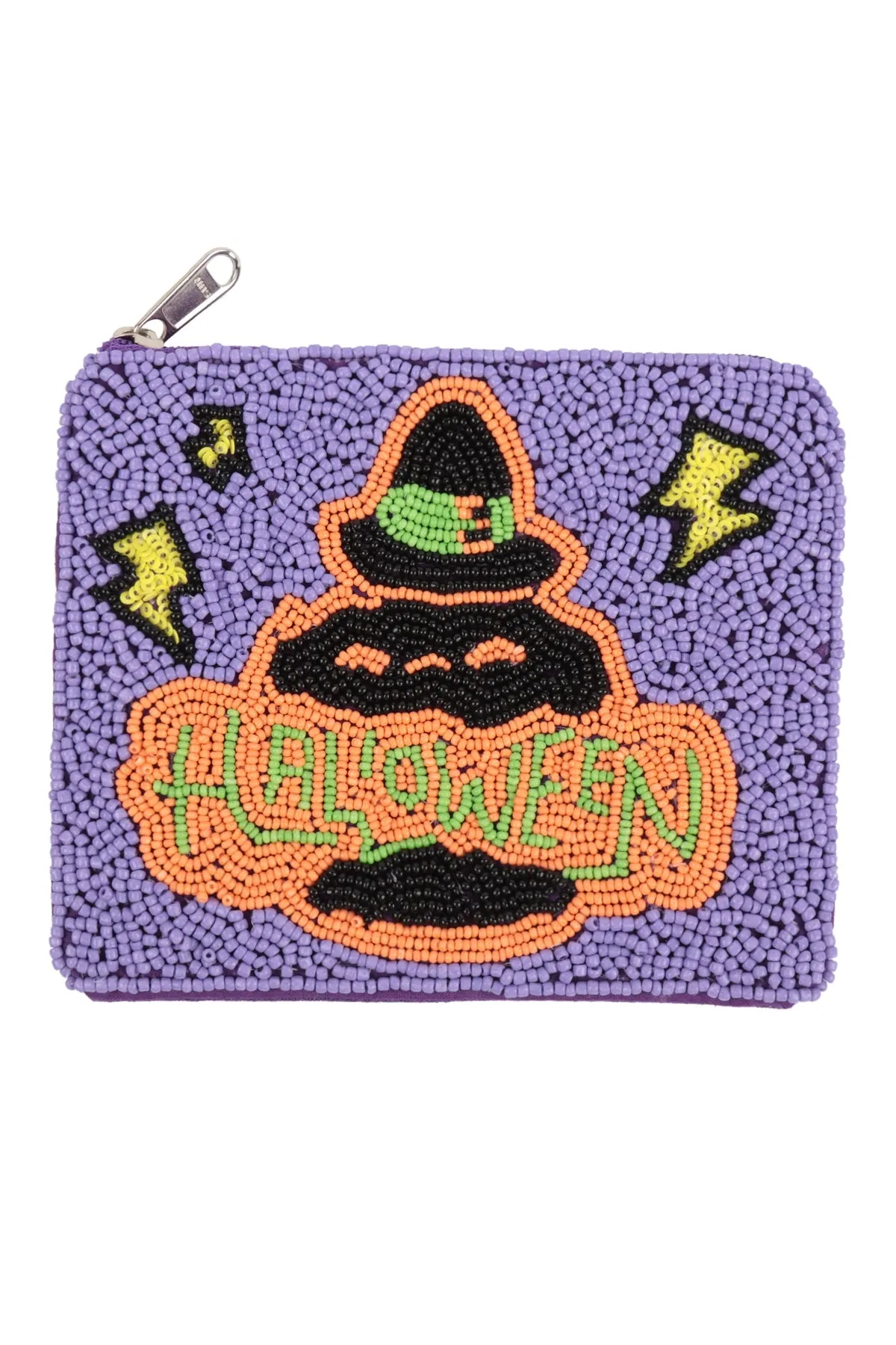 PUMPKIN HALLOWEEN SEED BEADS COIN POUCH