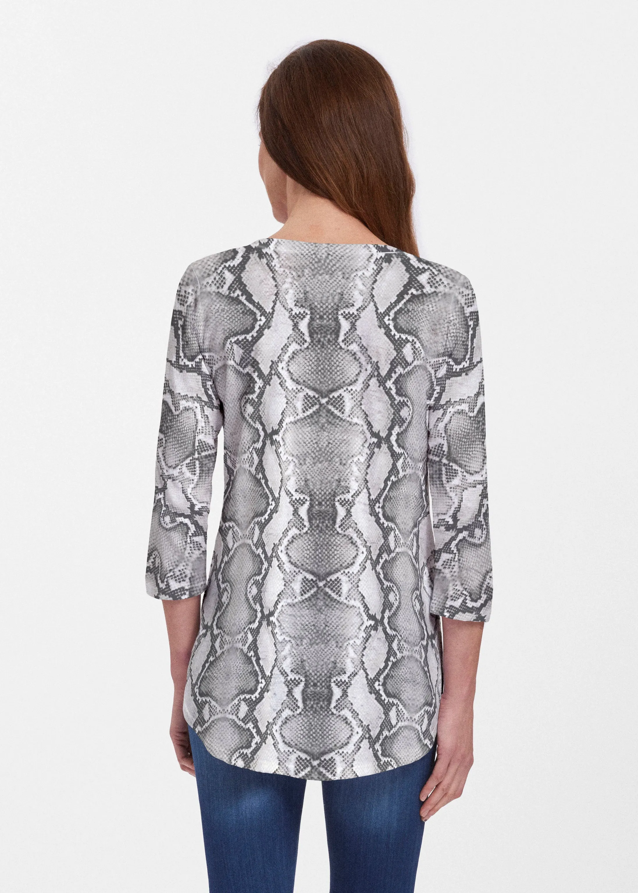 Python Silver (7272) ~ Signature V-neck Flowy Tunic
