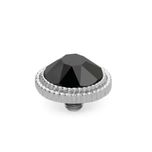 Qudo Fabero 10mm Silver Topper - Jet Hematite