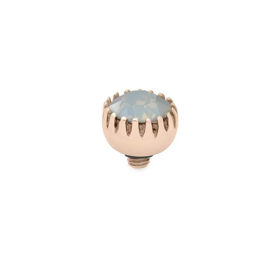 Qudo London 8mm Rose Gold Topper - White Opal