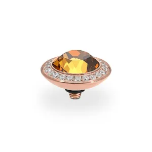 Qudo Tondo Deluxe 13mm Rose Gold Topper - Light Amber