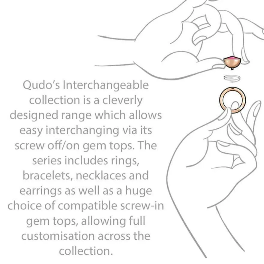 Qudo Tondo Deluxe 13mm Silver Topper - Rose