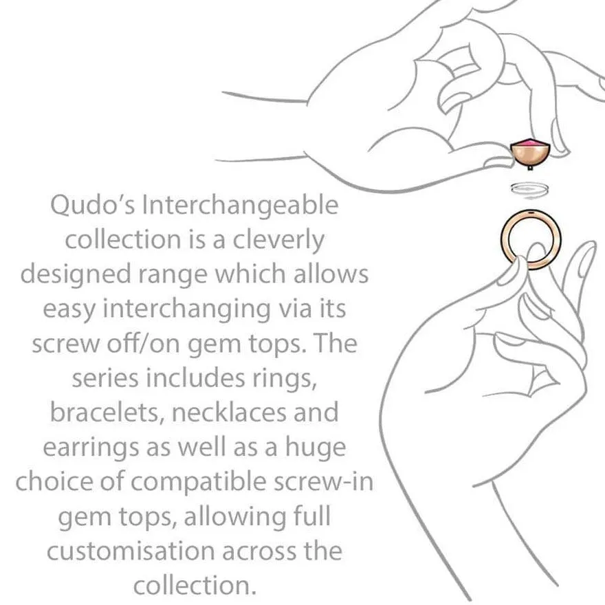 Qudo Tondo Deluxe (dark setting) 13mm Rose Gold Topper - Dark Grey