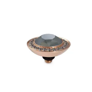 Qudo Tondo Deluxe (dark setting) 13mm Rose Gold Topper - Dark Grey