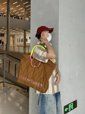 Quilted Oversized Tote Bag