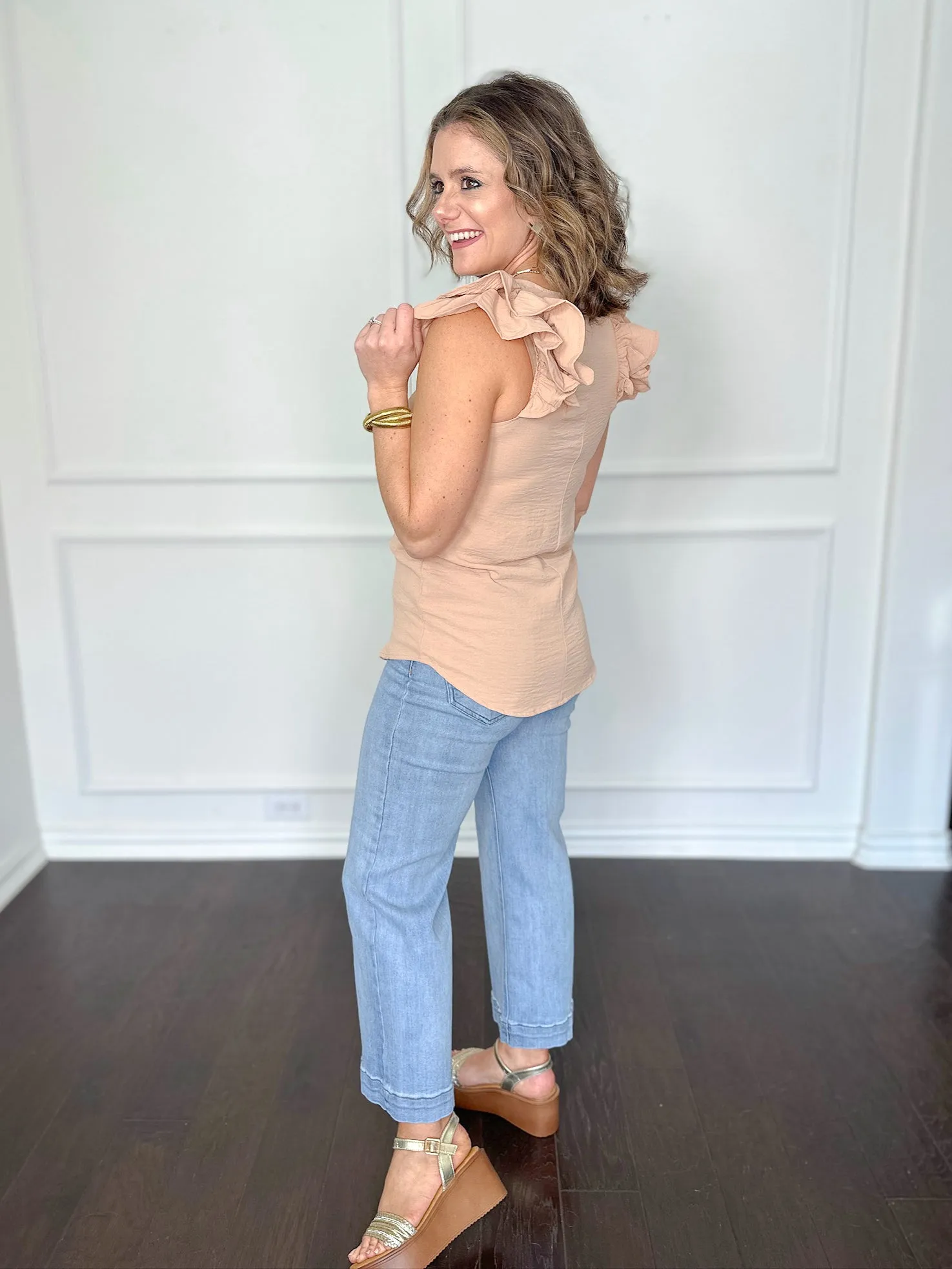 Radiant in Ruffles V Neck Blouse