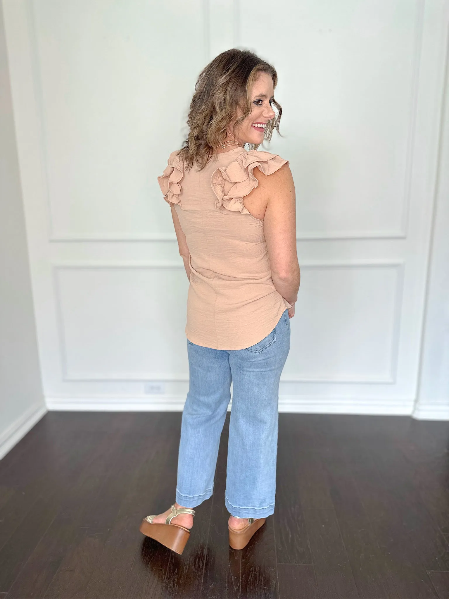 Radiant in Ruffles V Neck Blouse