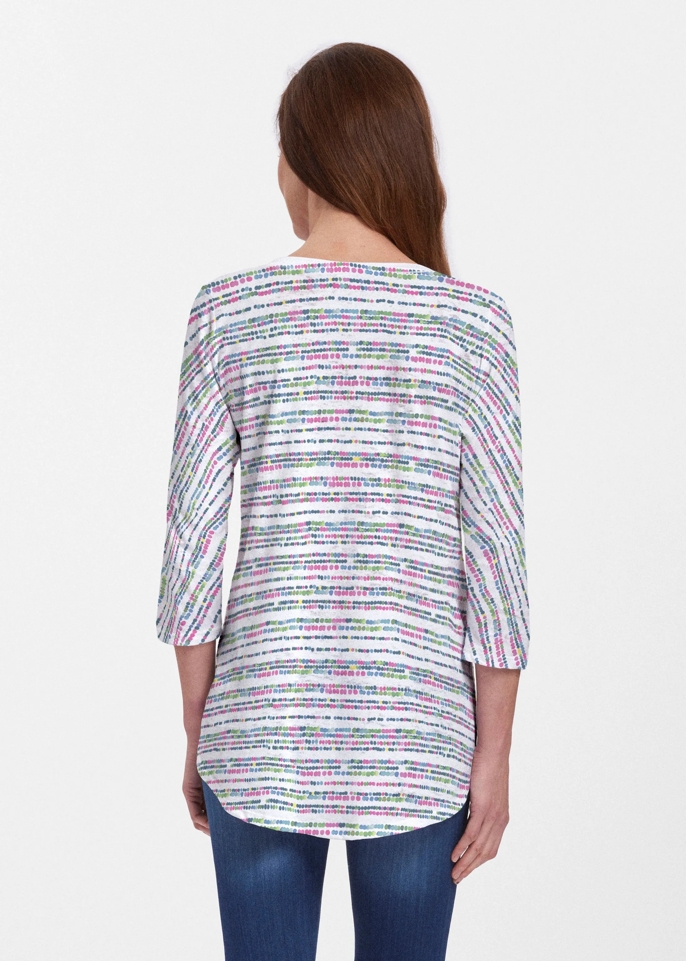 Rainbow Dots (13429) ~ Signature V-neck Flowy Tunic