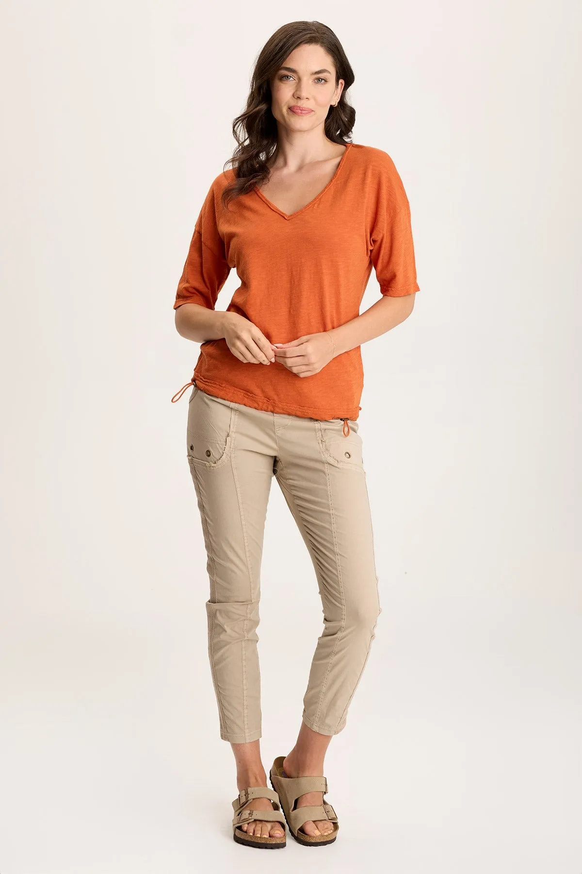 Rajni V-Neck Cinchable Hem Tee