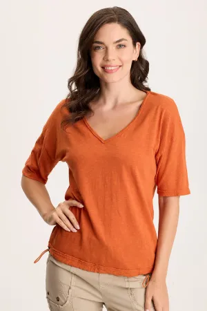 Rajni V-Neck Cinchable Hem Tee