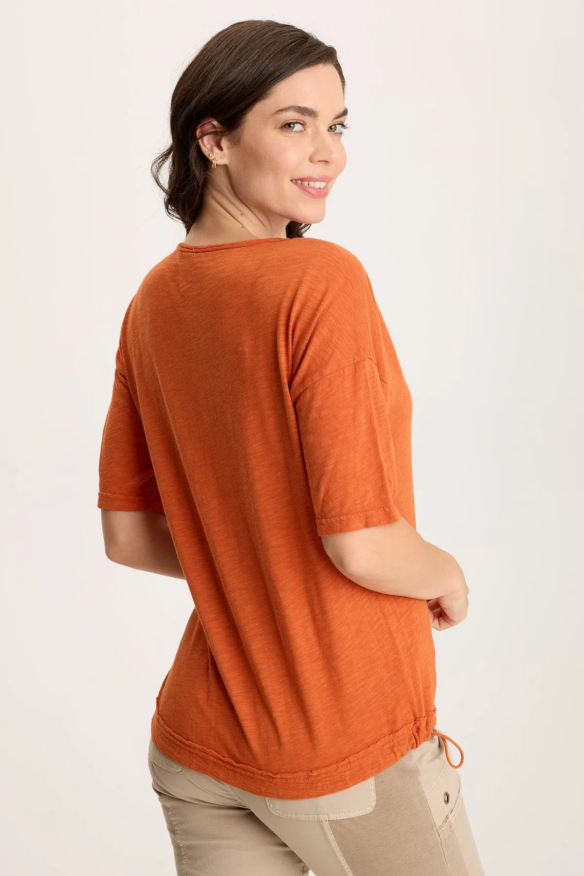 Rajni V-Neck Cinchable Hem Tee