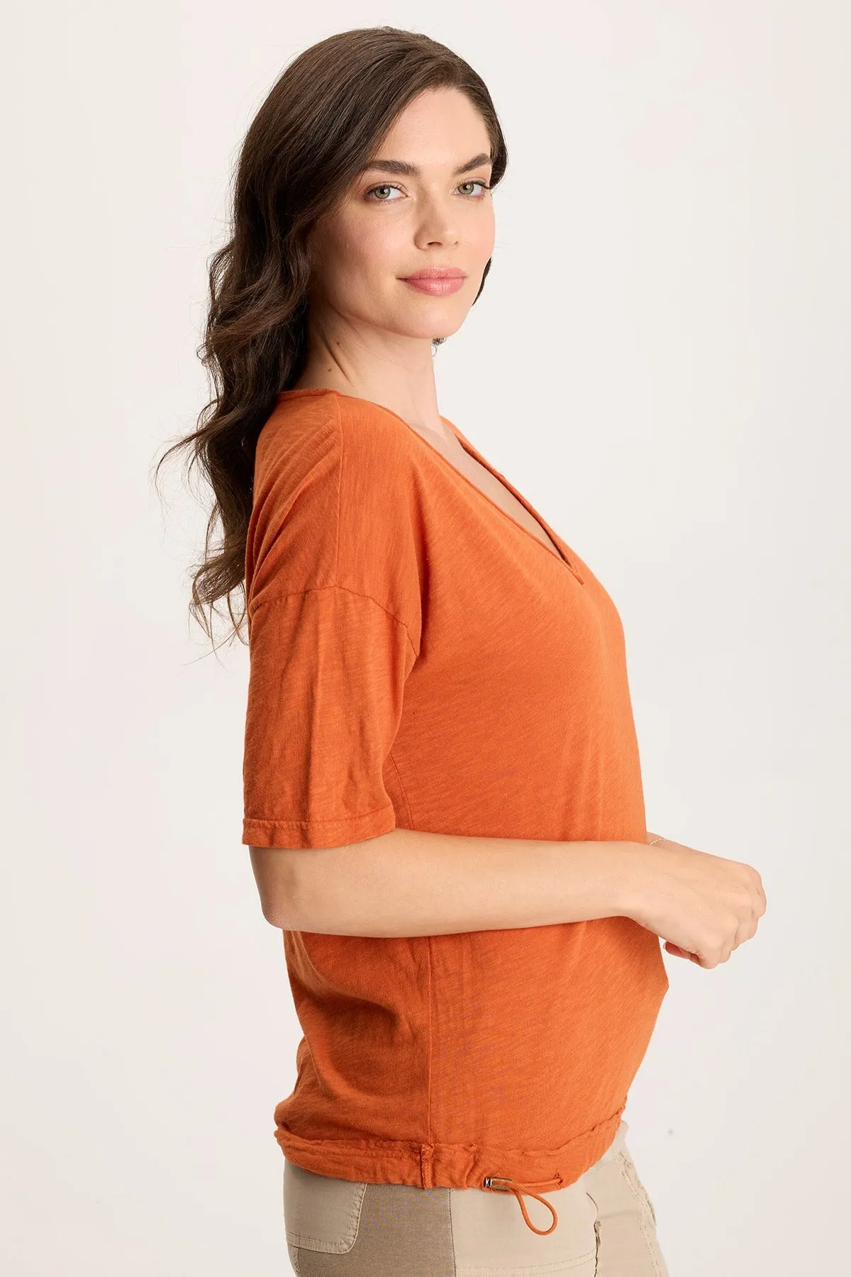 Rajni V-Neck Cinchable Hem Tee