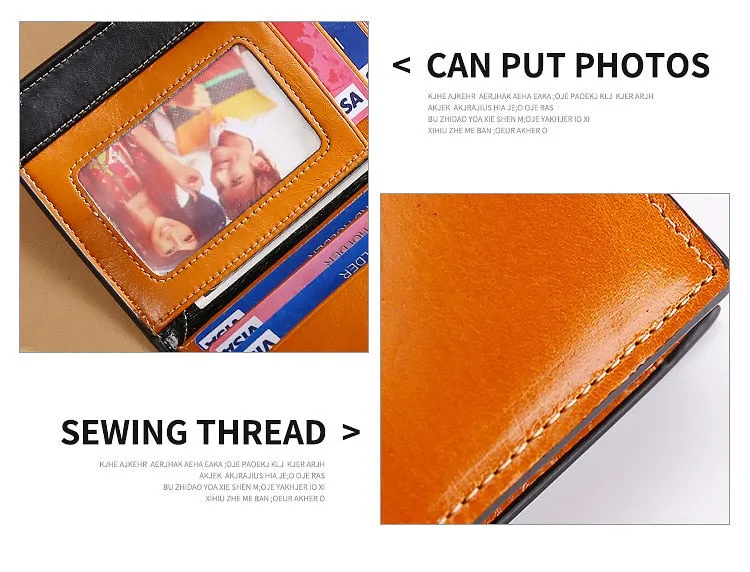 Realaiot Blocking Genuine Leather Women Wallet Long Lady Leather Purse Brand Design Luxury Oil Wax Leather Female Wallet Coin Purse