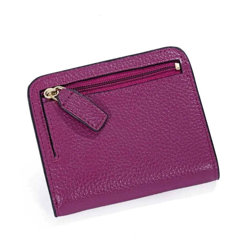 Realaiot Designer Brand Fashion Split Leather Women Wallets Mini Purse Lady Small Leather Wallet with Coin Pocket