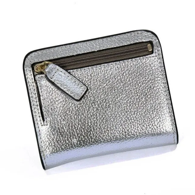 Realaiot Designer Brand Fashion Split Leather Women Wallets Mini Purse Lady Small Leather Wallet with Coin Pocket