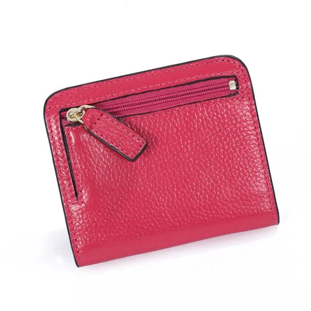 Realaiot Designer Brand Fashion Split Leather Women Wallets Mini Purse Lady Small Leather Wallet with Coin Pocket