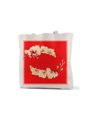 Red and Orange Orchid Tote Bag, College Student Gift, Mother's Day Gift, Christmas Gift