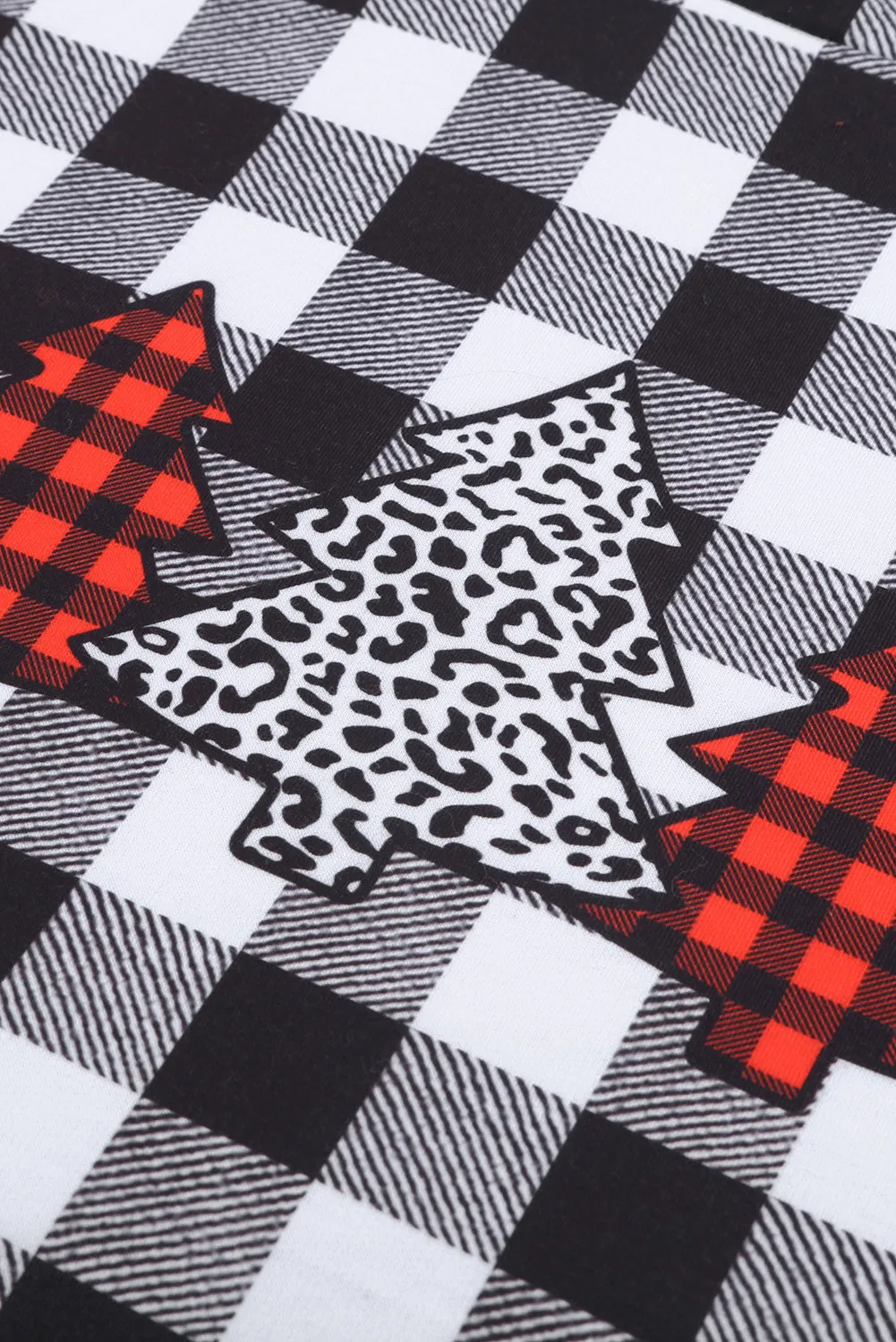 Red Christmas Tree Plaid Pattern Asymmetric Zip Hoodie