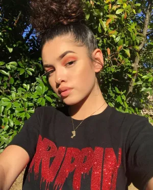 Red Glitter Drippin | Black Tee