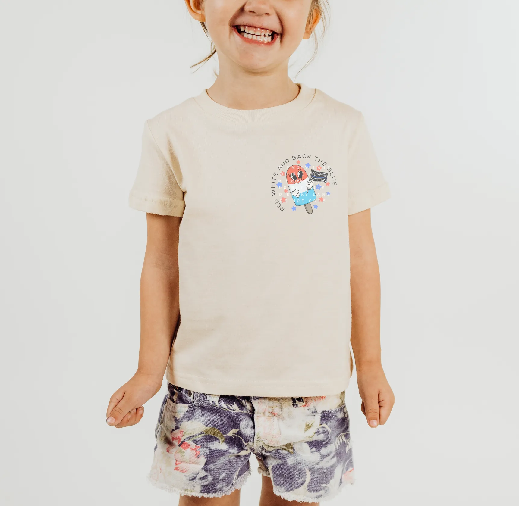 Red White And Back The Blue © Pocket Print Youth Tee