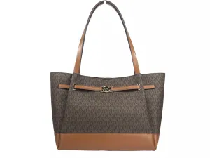 Reed Large Belted Tote Shoulder Bag Purse Brown