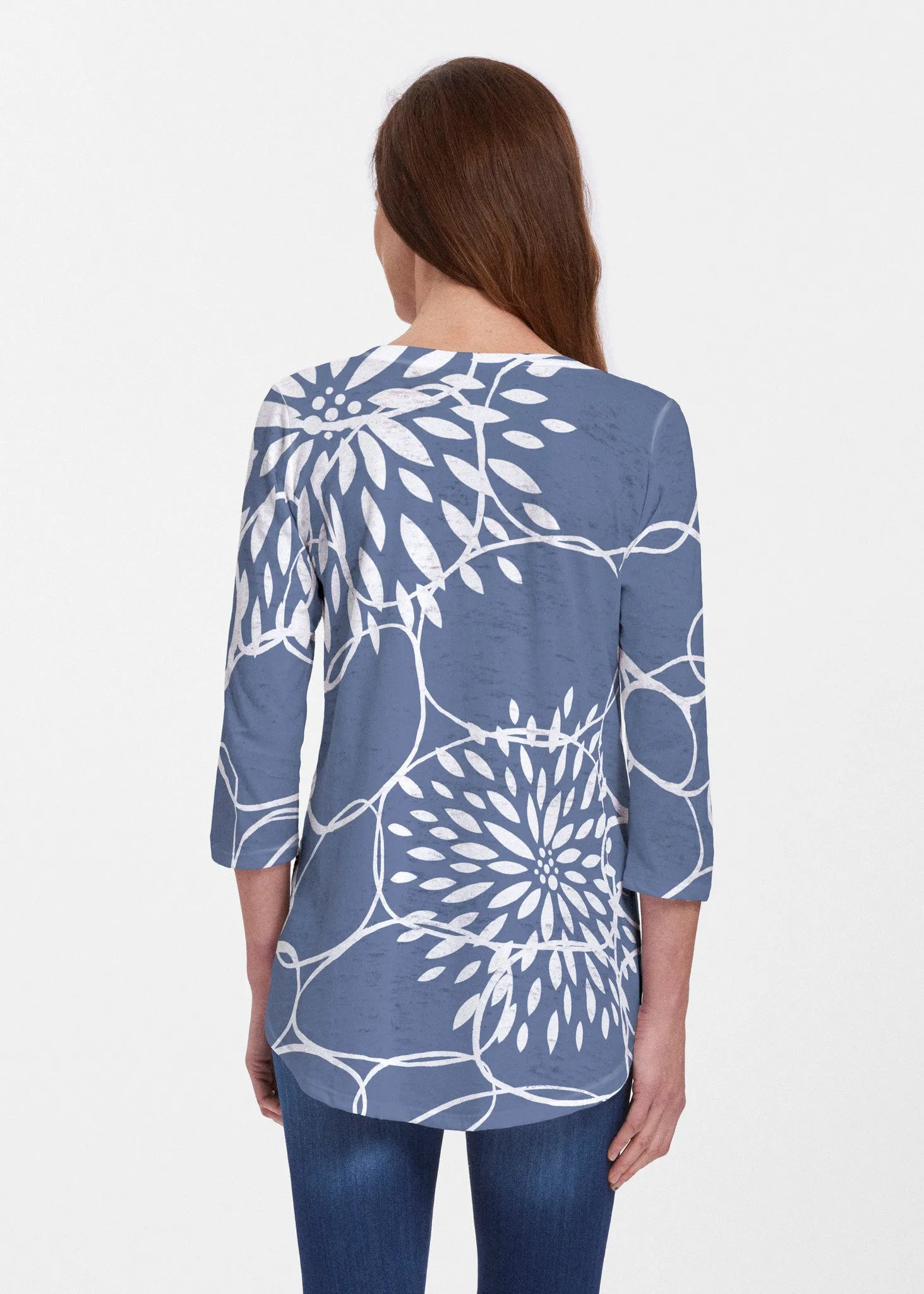 Reflection Navy (11040) ~ Signature V-neck Flowy Tunic