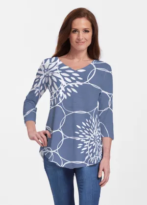 Reflection Navy (11040) ~ Signature V-neck Flowy Tunic