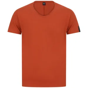 REPLAY RAW CUT V-NECK COTTON T-SHIRT