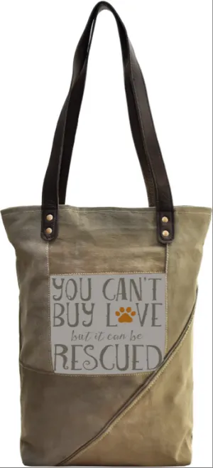 Rescue Dog Recycled Military Tent Tote