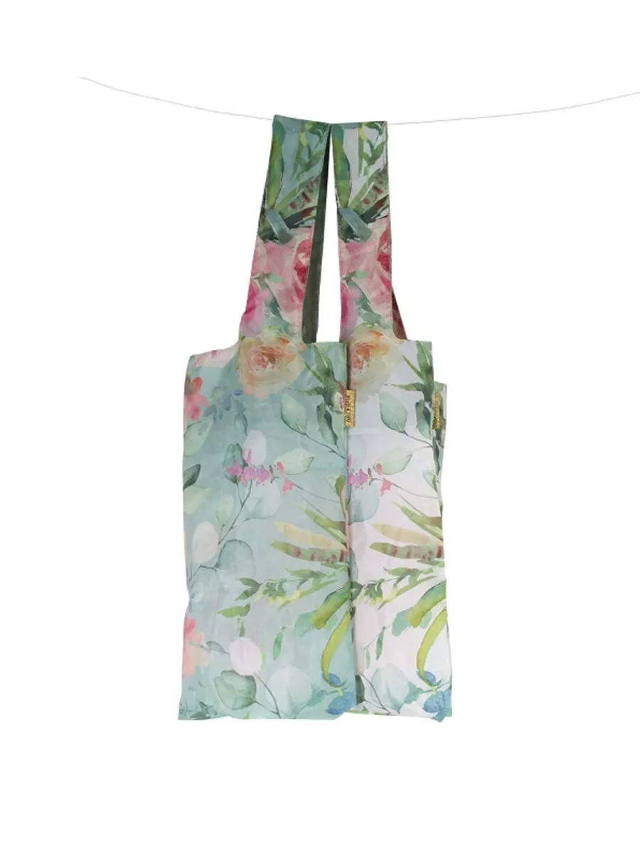 Reusable Blue Floral Watercolour Shopping Bag