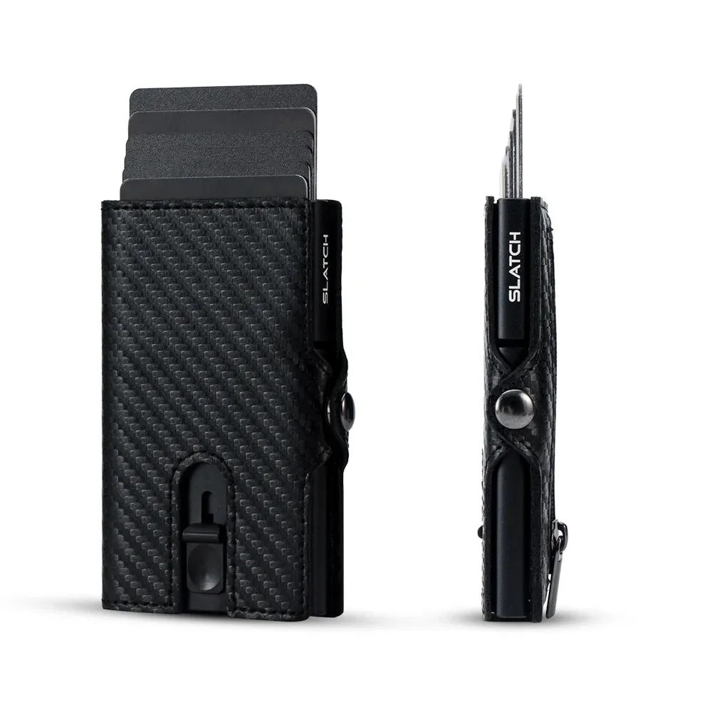 RFID Blocking Slim Leather Pop-Up Cardholder Wallet