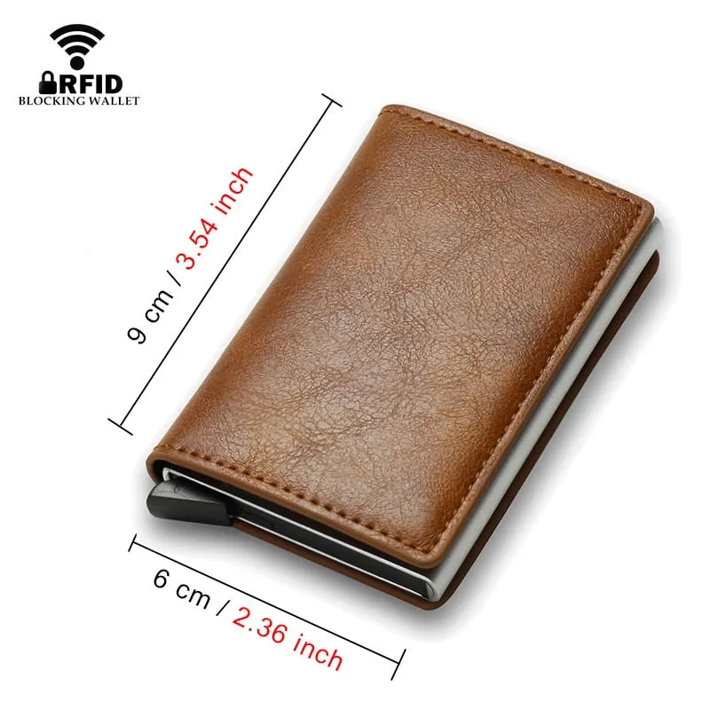 Rfid Credit Card Holder Men Wallets Bank Cardholder Case Small Leather Slim Thin Magic Mini Wallet Smart Minimalist Wallet