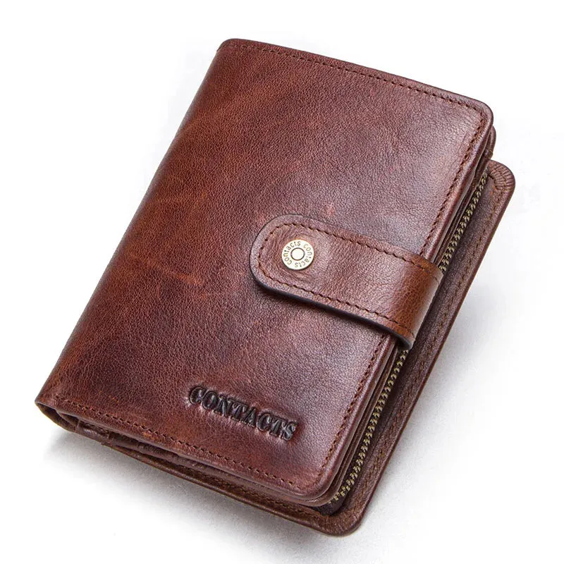 RFID Vintage Leather Wallet with Coin Pocket