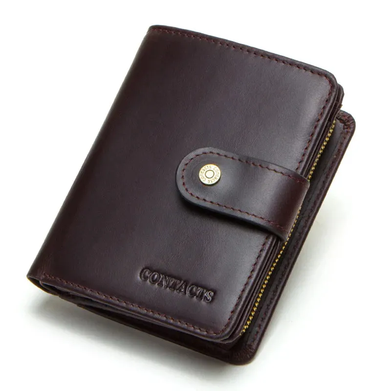 RFID Vintage Leather Wallet with Coin Pocket