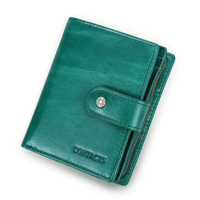 RFID Vintage Leather Wallet with Coin Pocket
