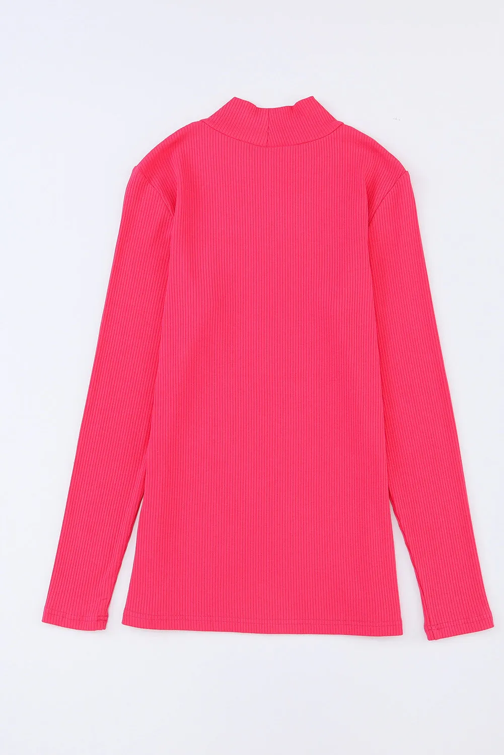 Ribbed Knit High Neck Top