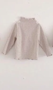 Ribbed Mock-neck Tee