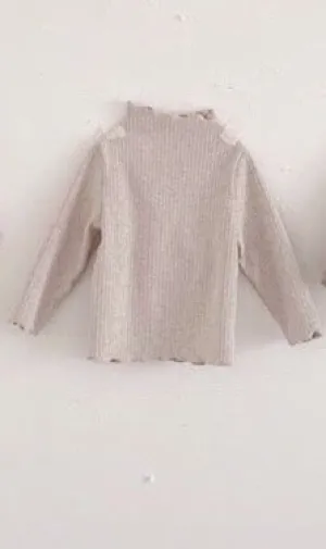 Ribbed Mock-neck Tee