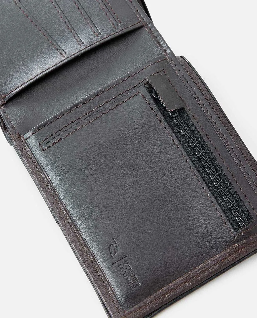 RIP CURL LAYERED RFID 2 IN 1 WALLET - BROWN