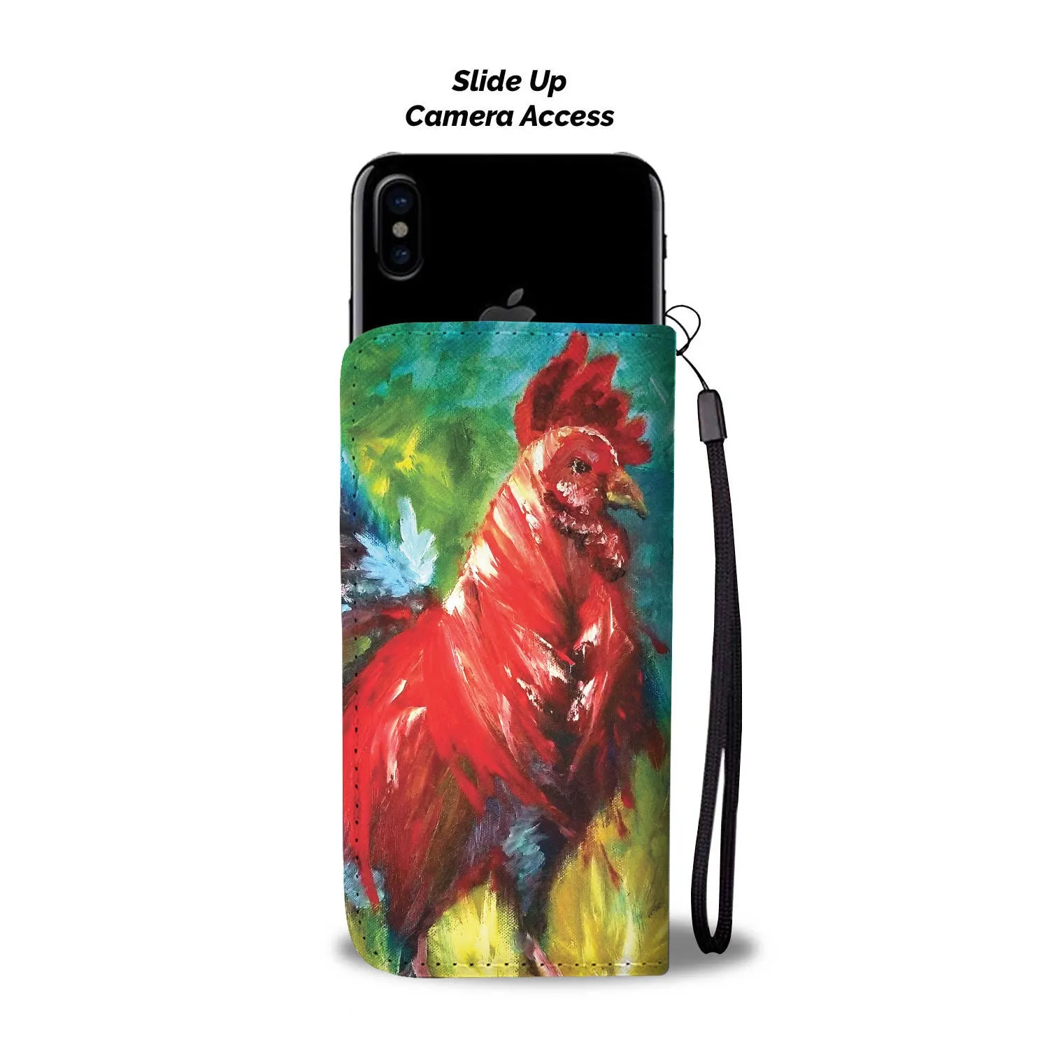 Rooster Painting Custom Wallet Case