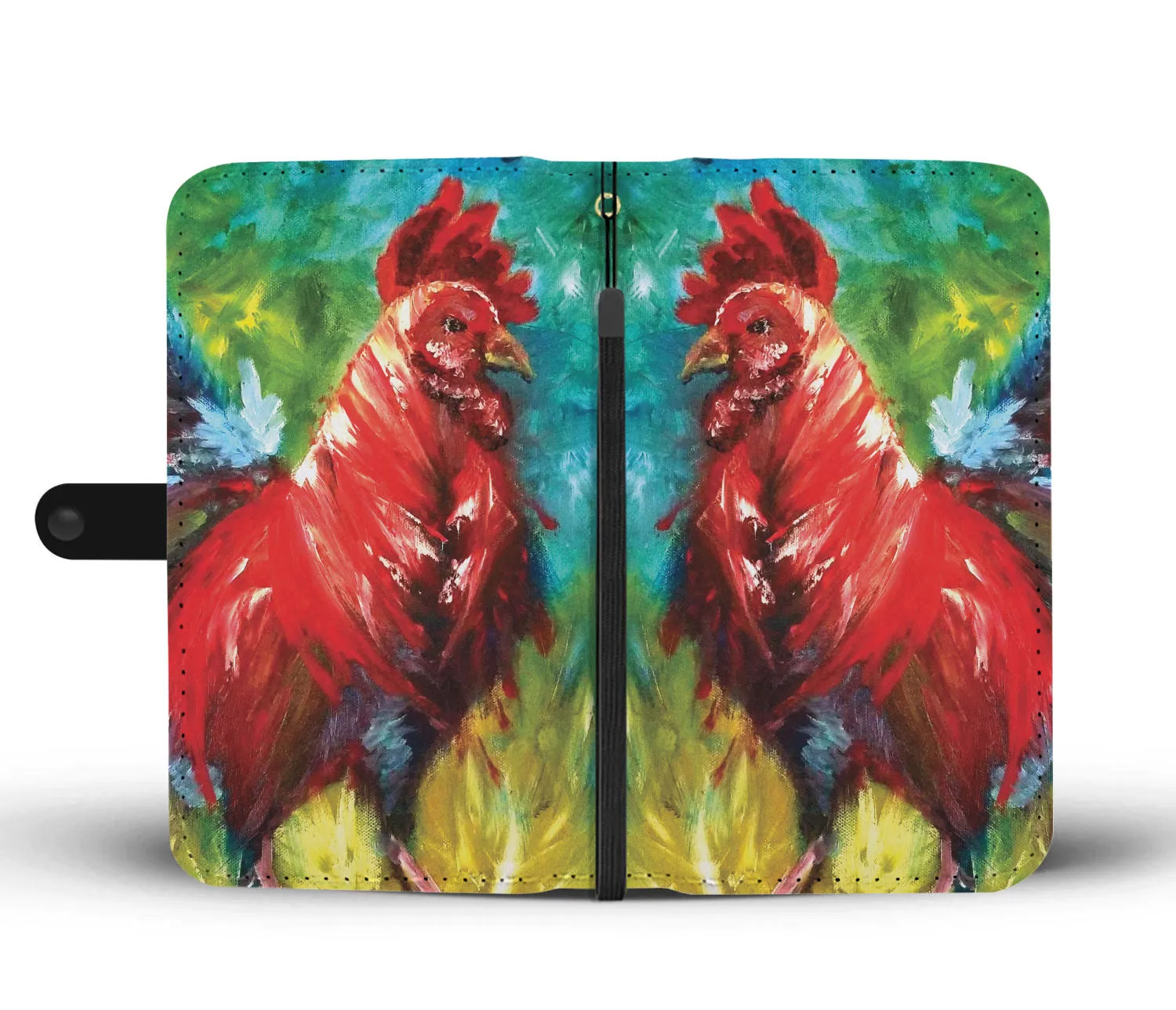 Rooster Painting Custom Wallet Case