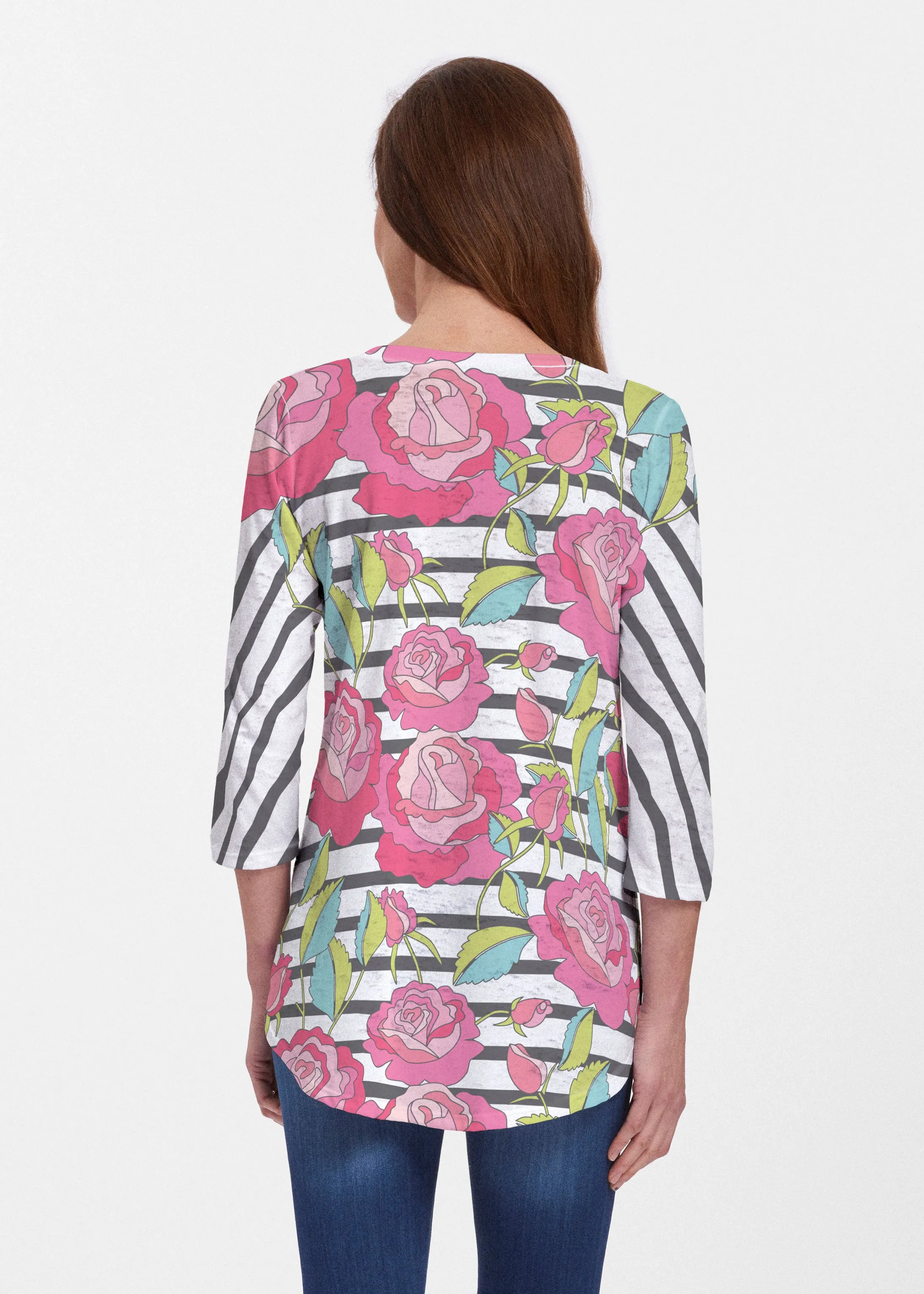Rosie Stripe (14226) ~ Signature V-neck Flowy Tunic